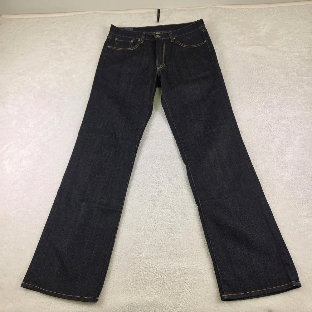 Lucky Brand Gene Montesano Mens 32 Regular Dark Wash Indigo Straight Leg Jeans